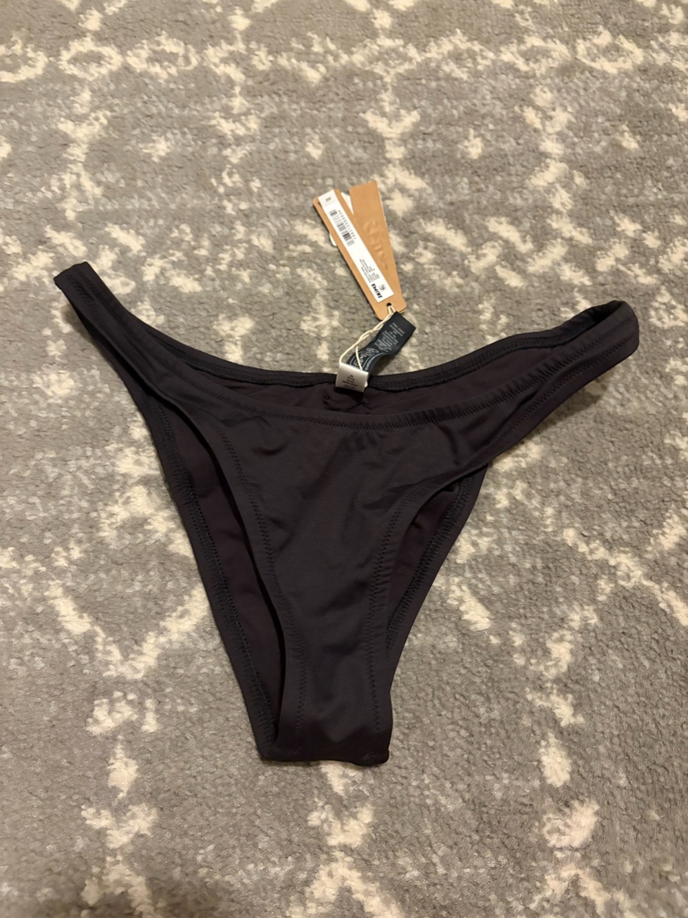 SKIMS Black Minimal High-Cut Bikini Bottom